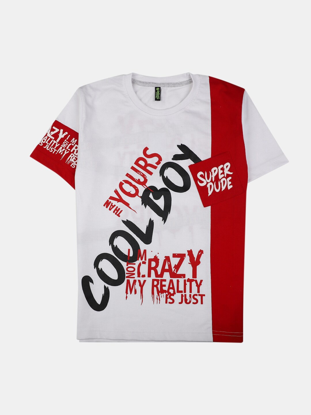 

V-Mart Boys Typography Printed Cotton T-Shirt, White