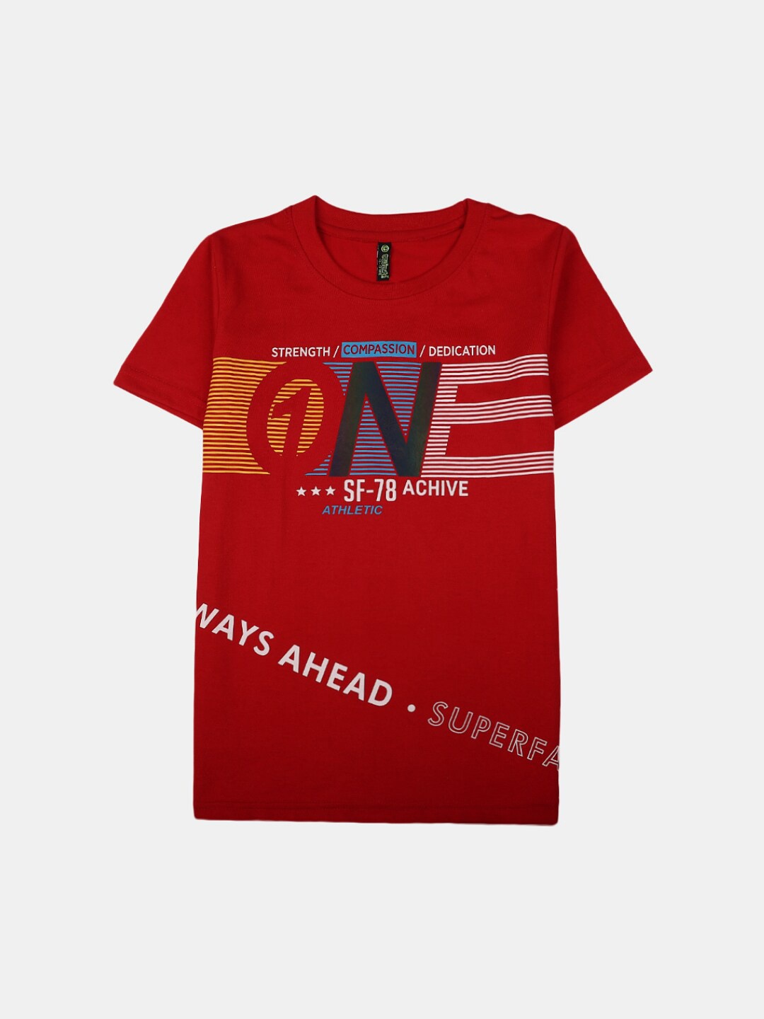 

V-Mart Boys Typography Printed Cotton T-Shirt, Red