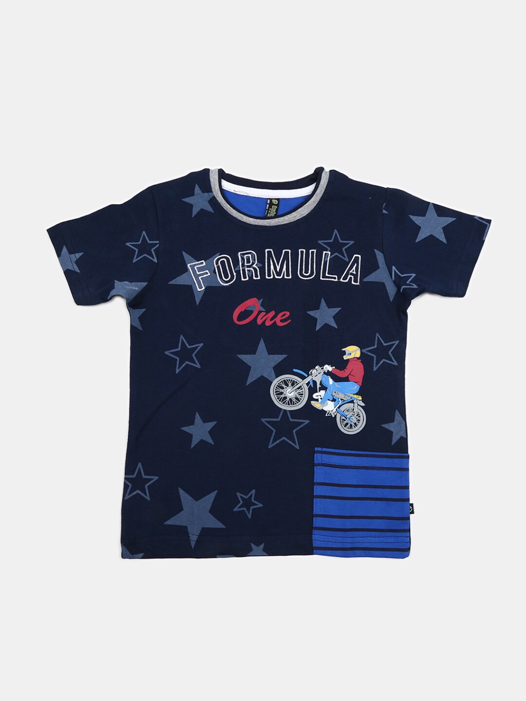

V-Mart Boys Graphic Printed Short Sleeves Cotton T-shirt, Navy blue