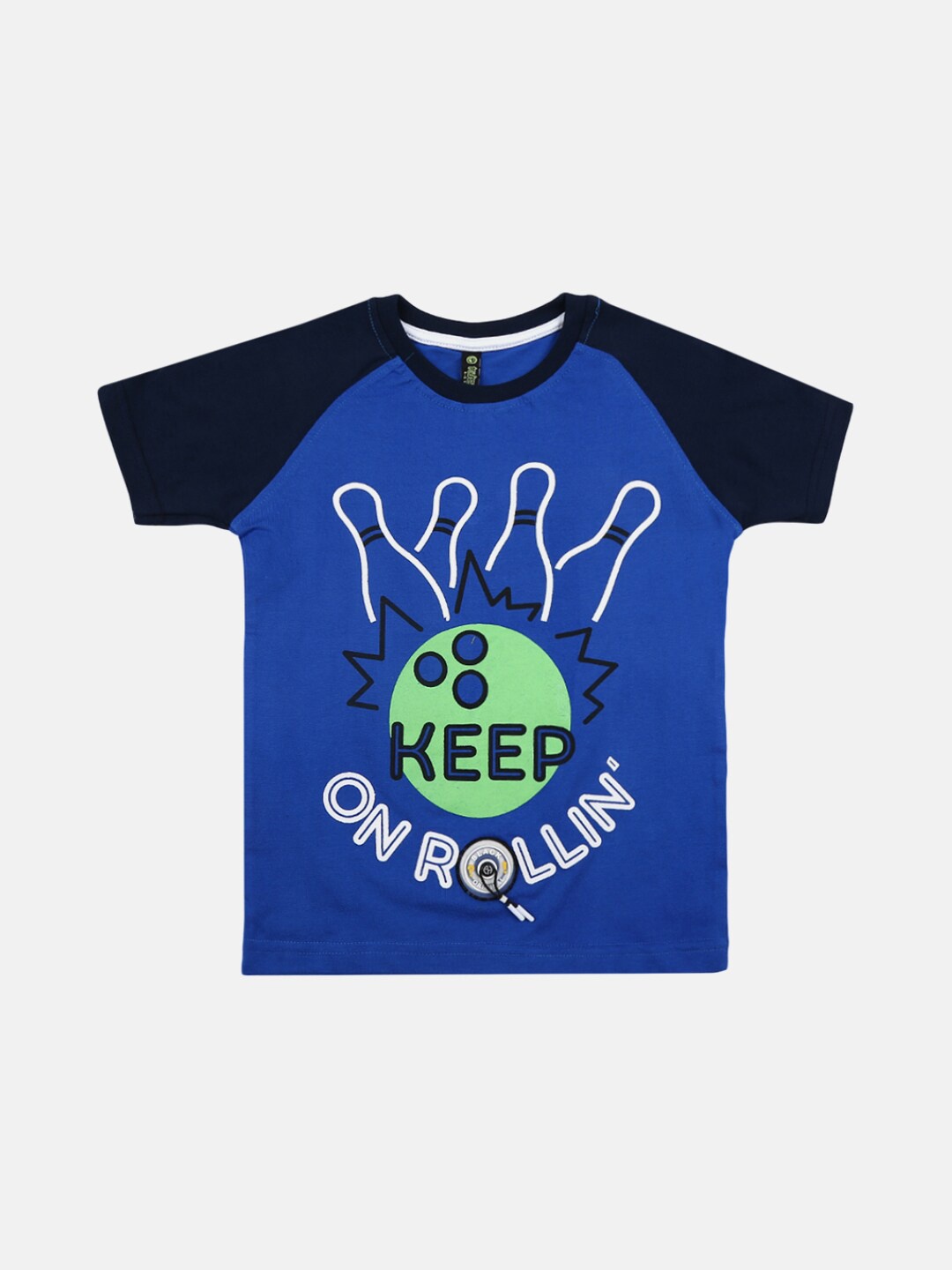 

V-Mart Boys Typography Printed Round Neck Cotton T-shirt, Blue