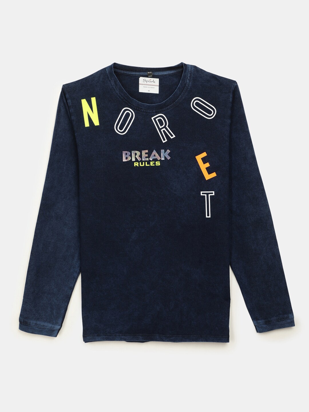 

V-Mart Boys Typography Printed Long Sleeves Cotton T-shirt, Navy blue