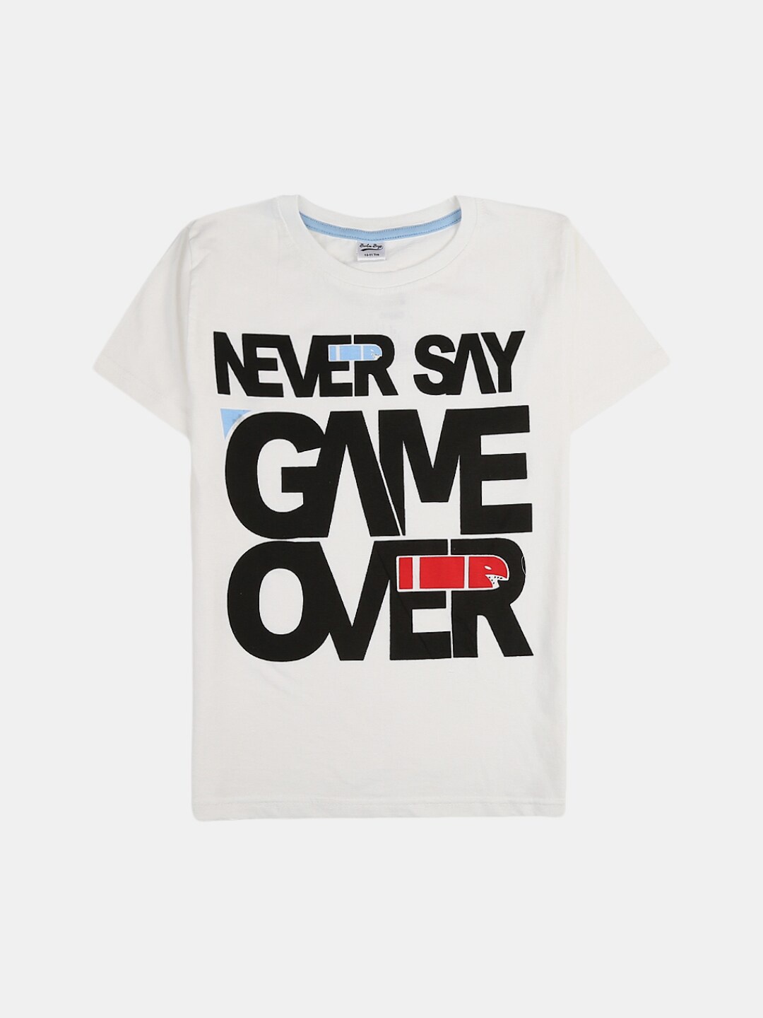 

V-Mart Boys Typography Printed Short Sleeves Cotton T-shirt, White