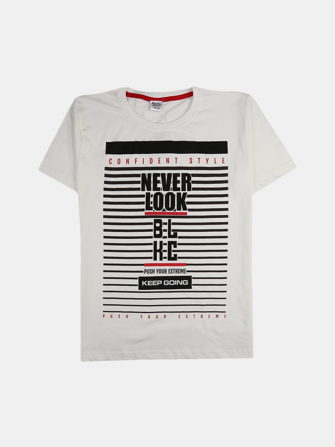 

V-Mart Boys Typography Printed Round Neck Cotton T-shirt, White