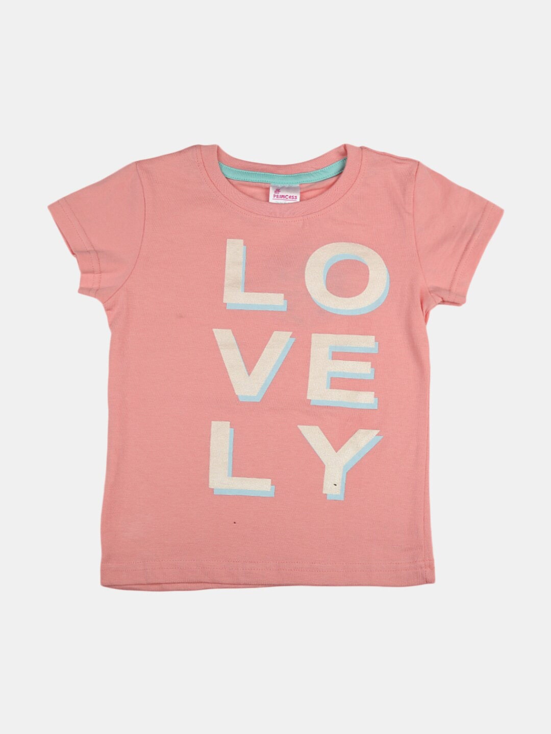 

V-Mart Girls Typography Round Neck Cotton T-shirt, Pink