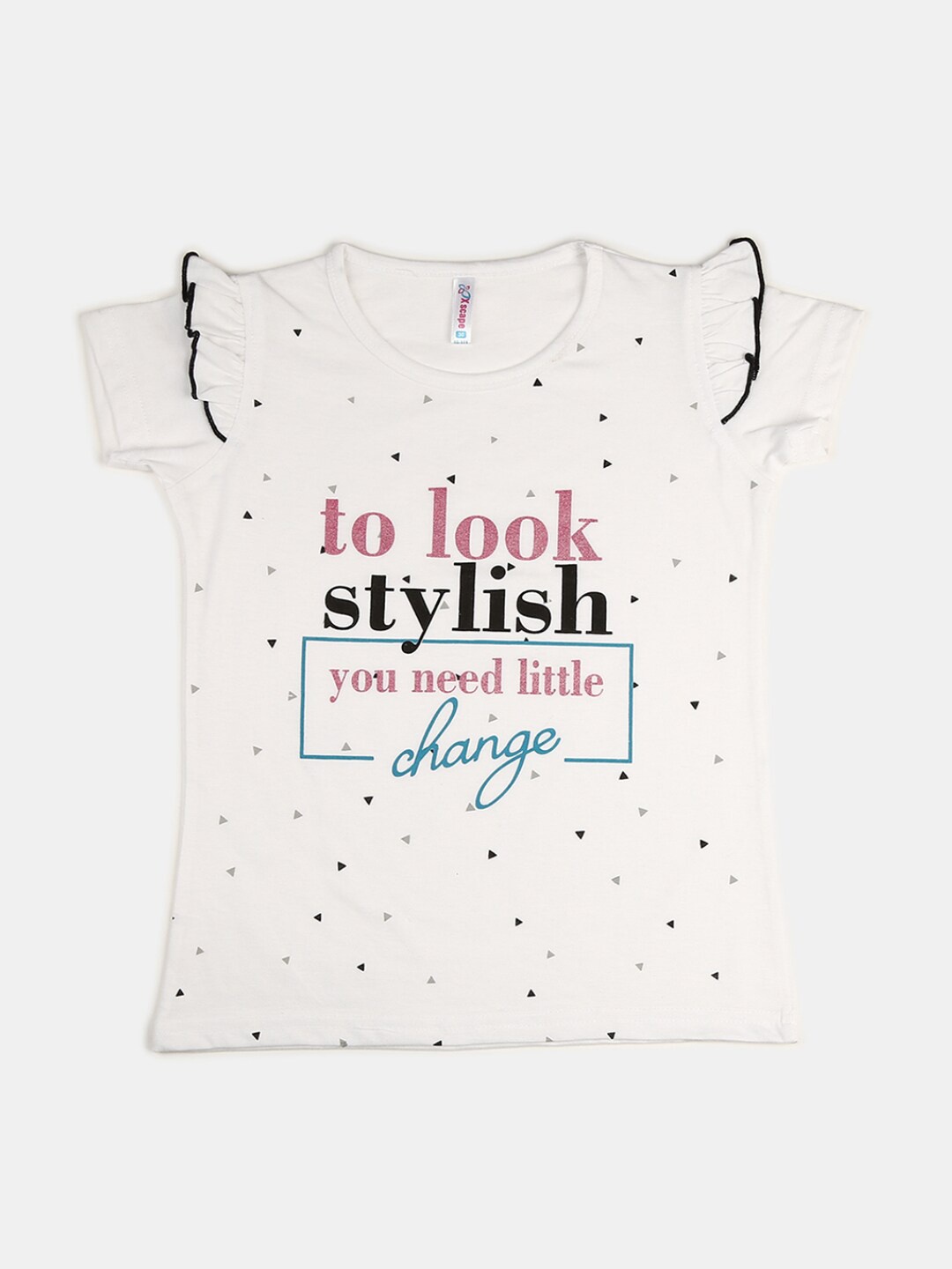 

V-Mart Girls Typography Printed Cotton T-shirt, White