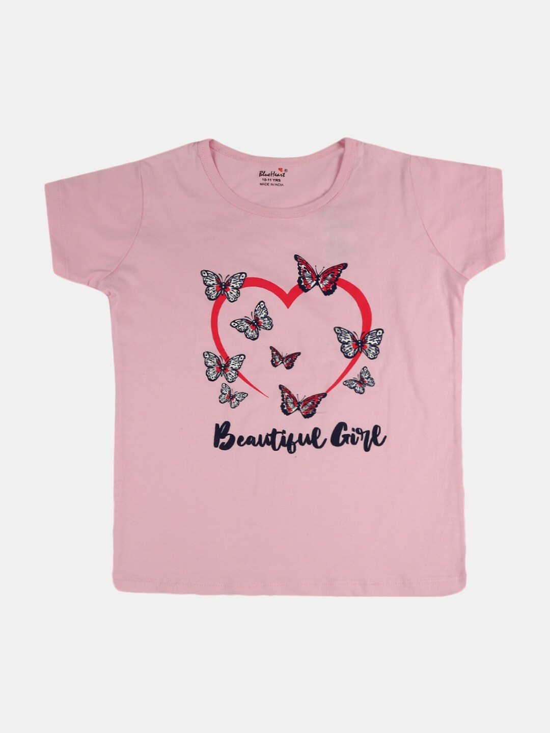 

V-Mart Girls Graphic Printed Short Sleeves Cotton T-shirt, Pink