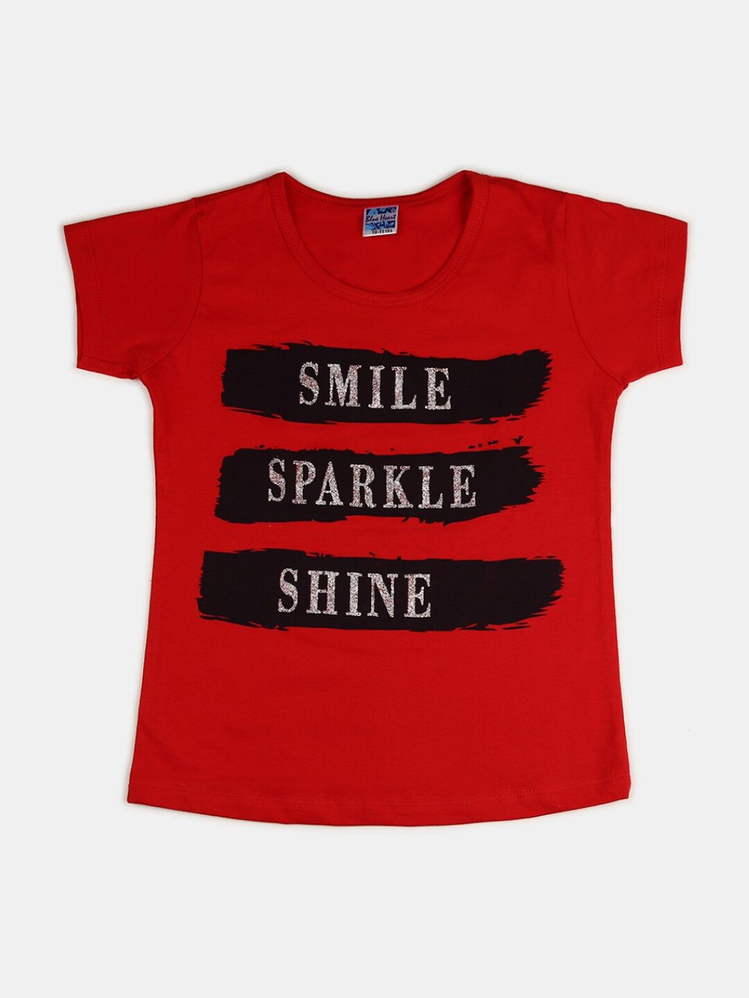 

V-Mart Girls Typography Round Neck Cotton T-shirt, Red