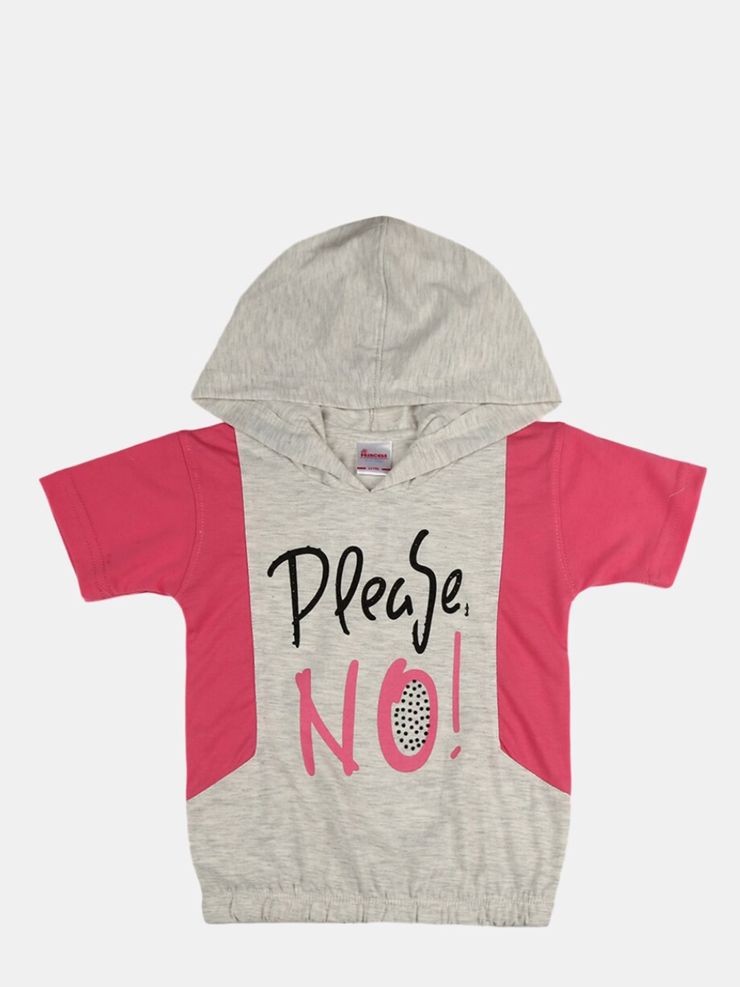 

V-Mart Girls Typography Printed Cotton T-shirt, Grey