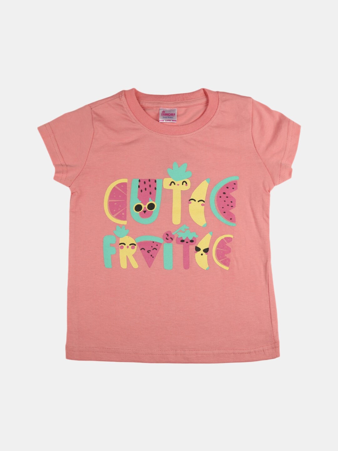 

V-Mart Girls Graphic Printed Round Neck Cotton T-shirt, Pink