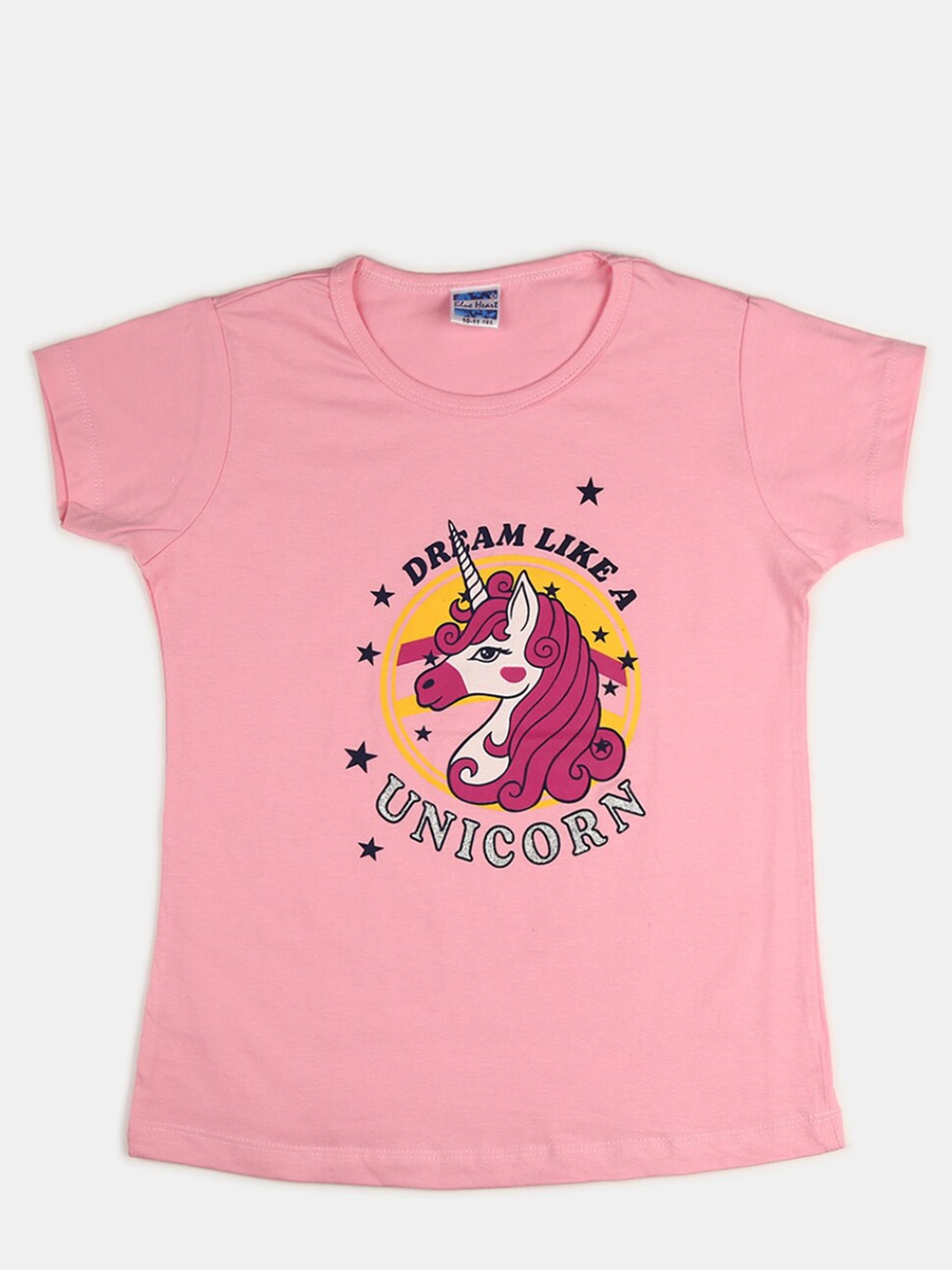 

V-Mart Girls Graphic Printed Cotton T-shirt, Pink
