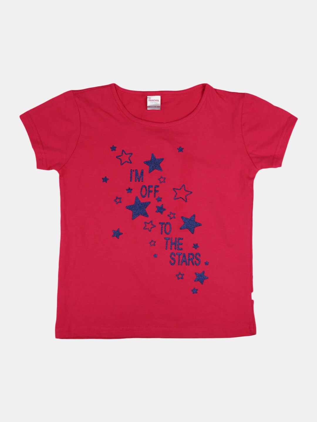 

V-Mart Girls Graphic Printed Round Neck Cotton T-shirt, Fuchsia