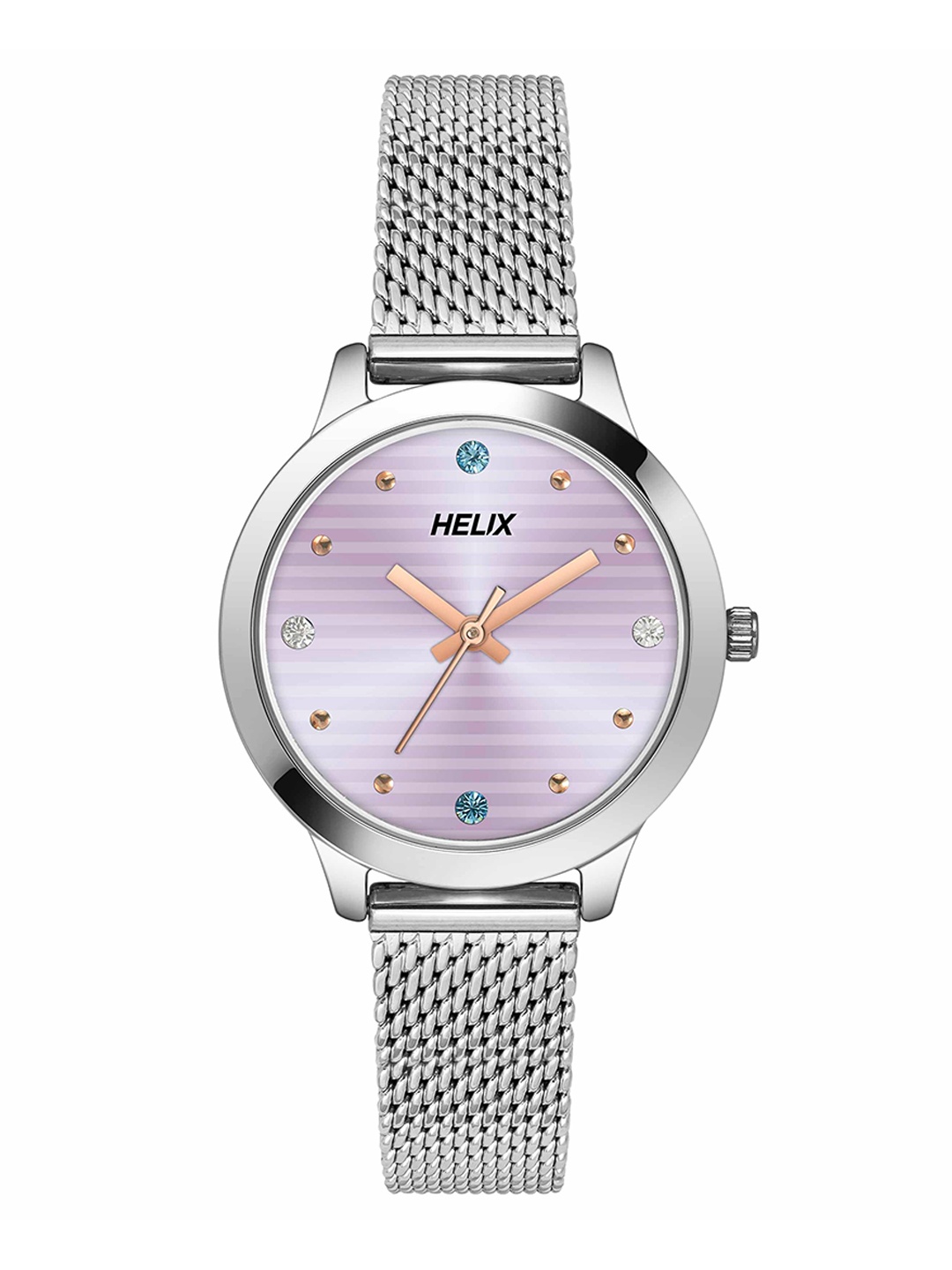 

Helix Women Brass Dial & Stainless Steel Bracelet Style Straps Analogue Watch TW022HL21, Purple