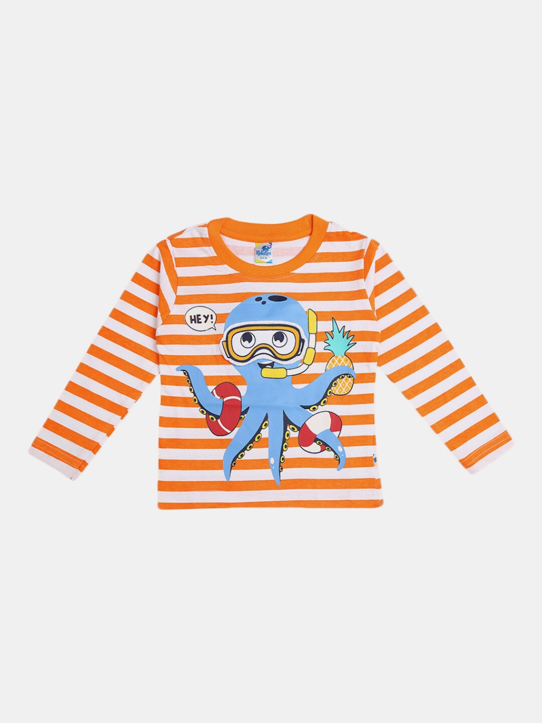 

V-Mart Kids Striped Cotton T-shirt, White