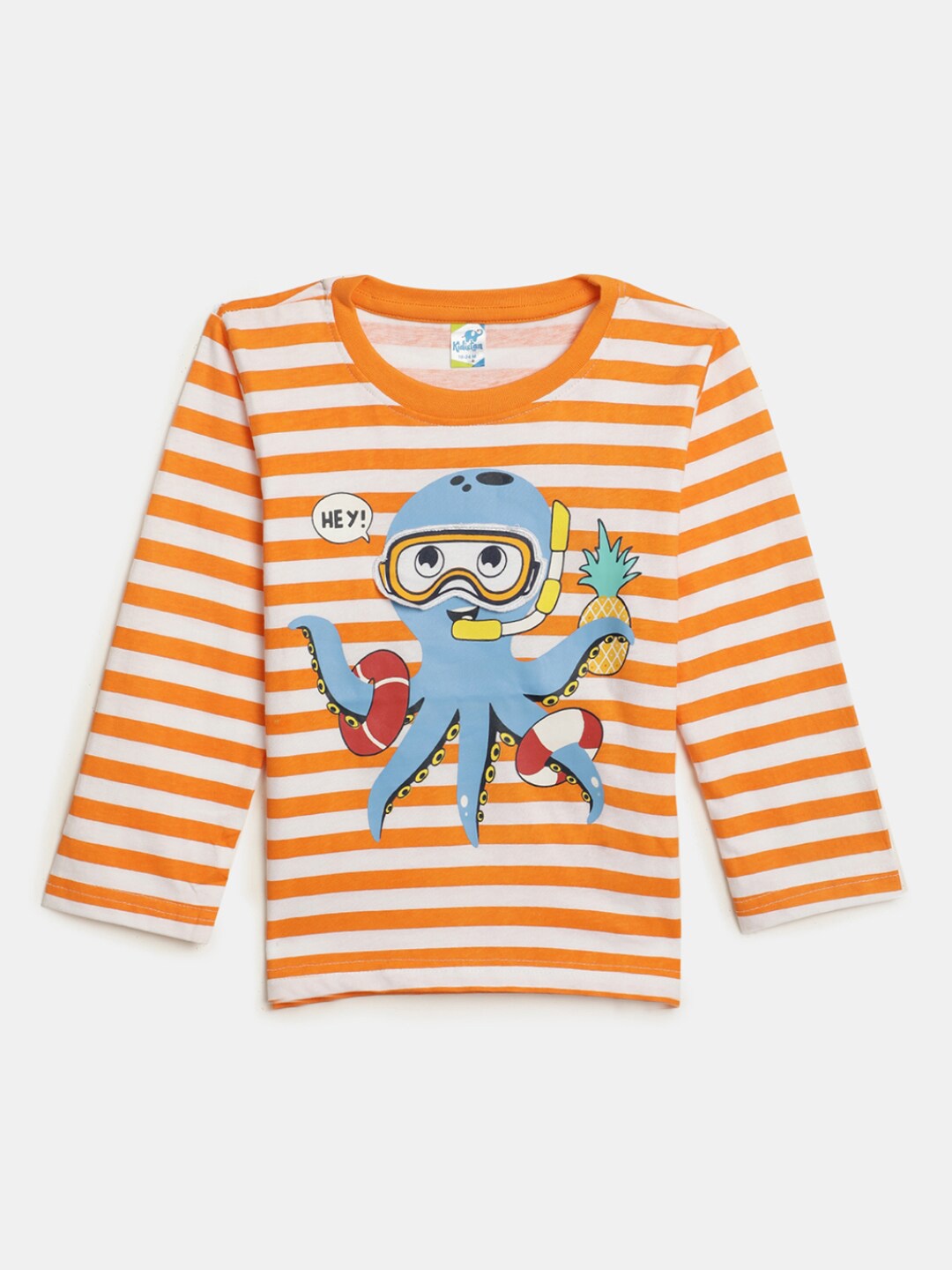 

V-Mart Kids Striped Cotton T-shirt, White