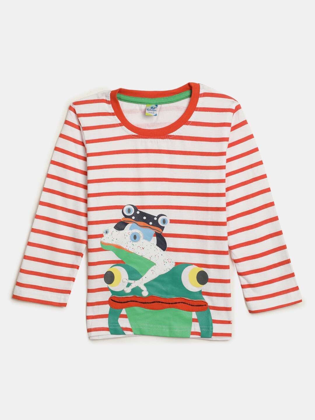 

V-Mart Infant Kids Striped Cotton T-shirt, Off white