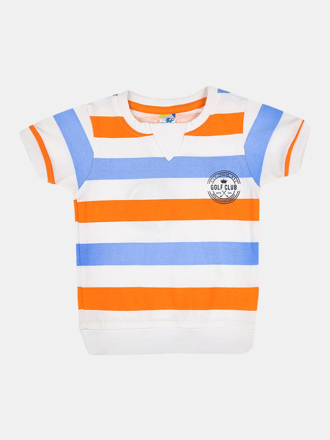 

V-Mart Infant Kids Striped Cotton T-shirt, White