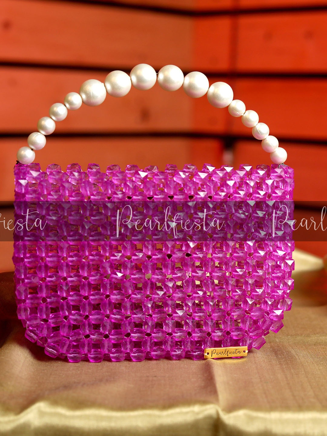 

Pearlfiesta Purple Oversized Structured Sling Bag with Fringed