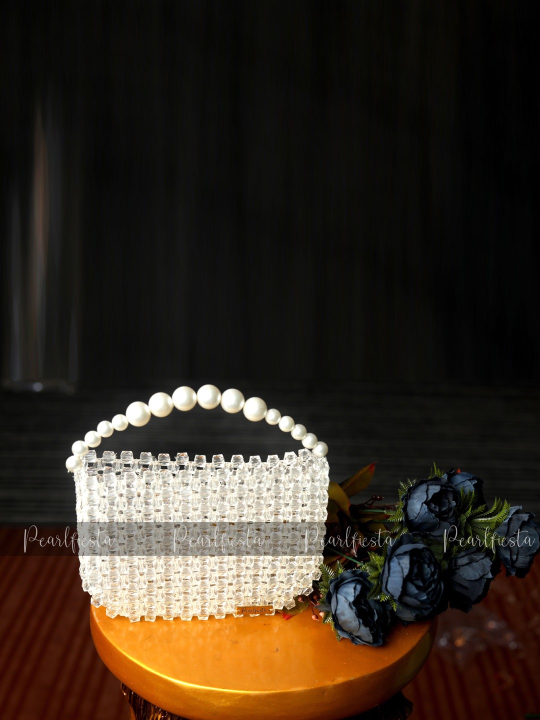 

Pearlfiesta Transparent Textured Structured Handheld Bag