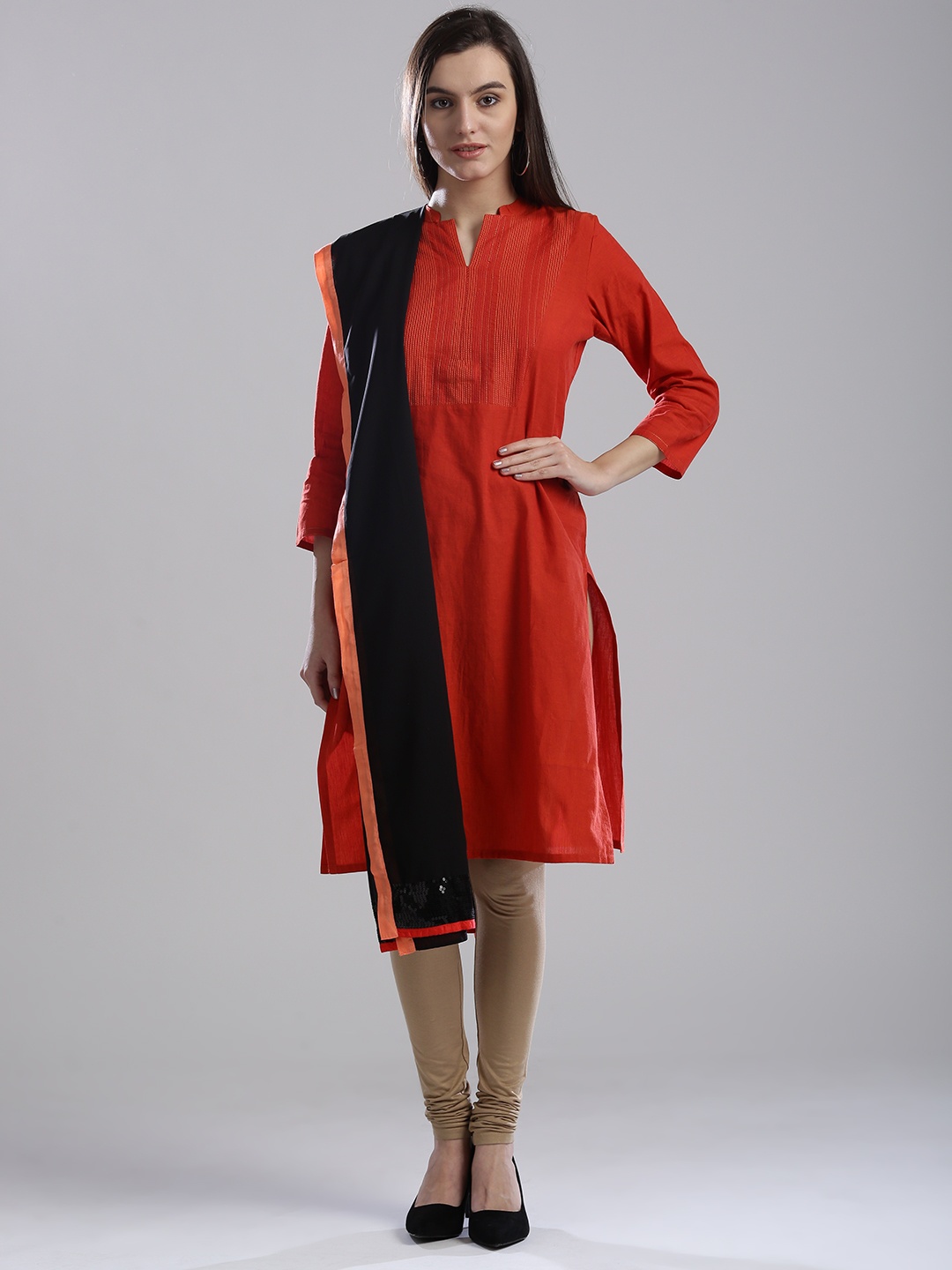 

Wishful by W Women Black Solid Dupatta