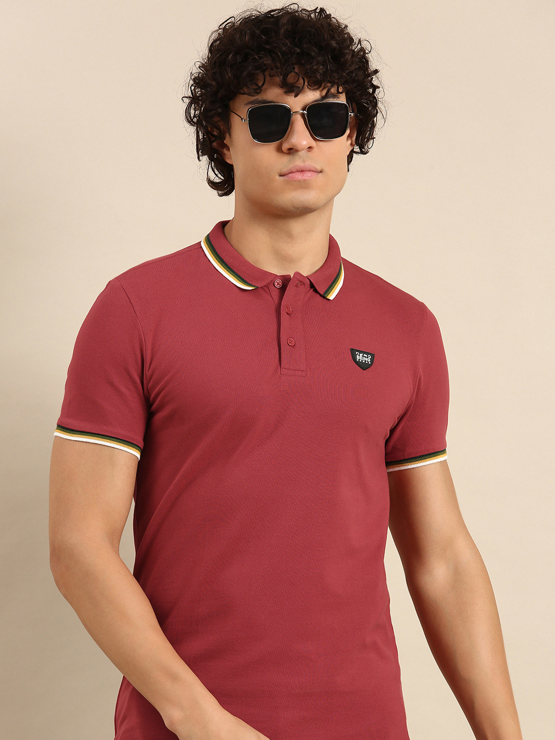 

Being Human Polo Collar T-shirt, Red