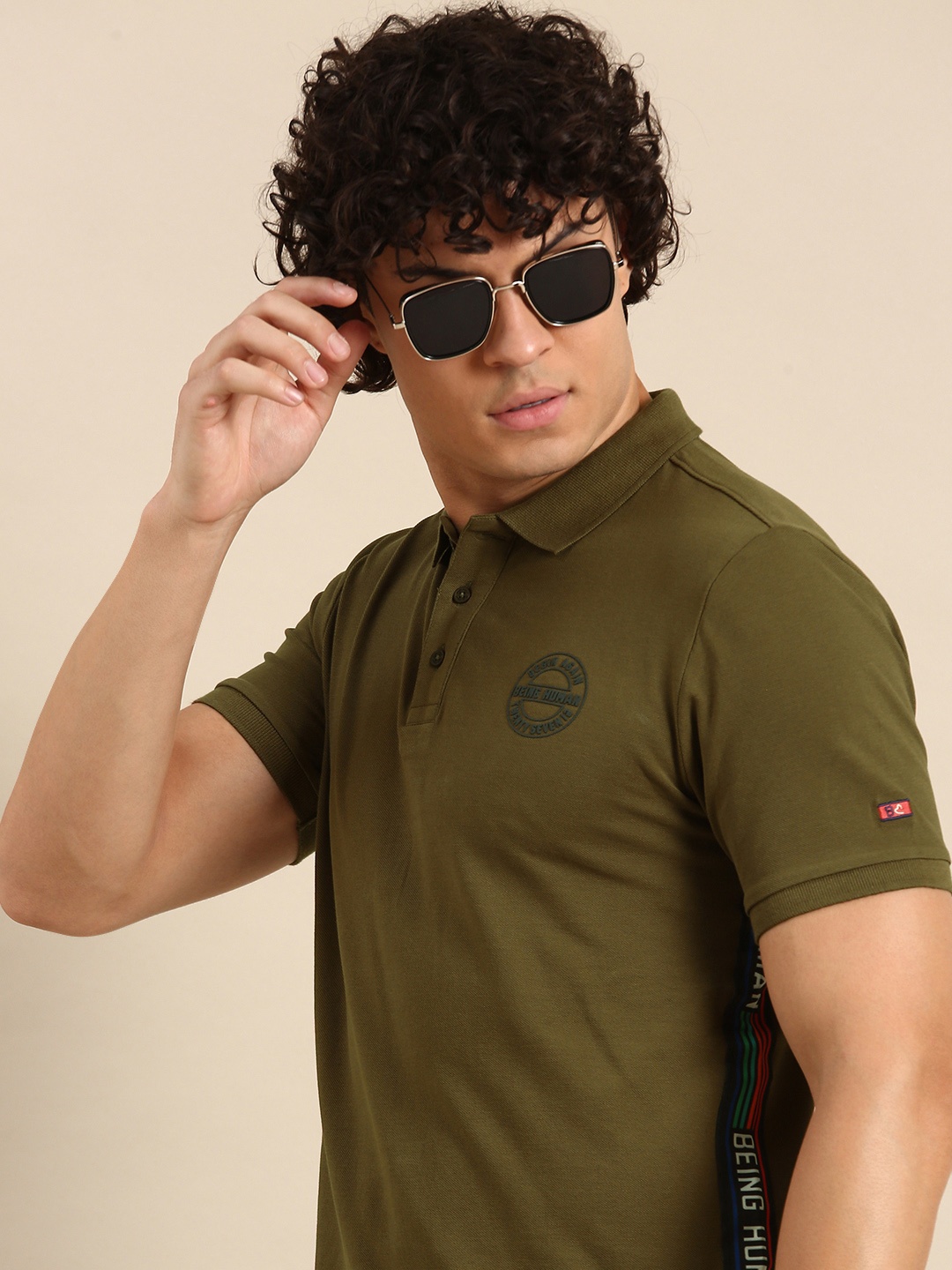 

Being Human Polo Collar T-shirt, Brown