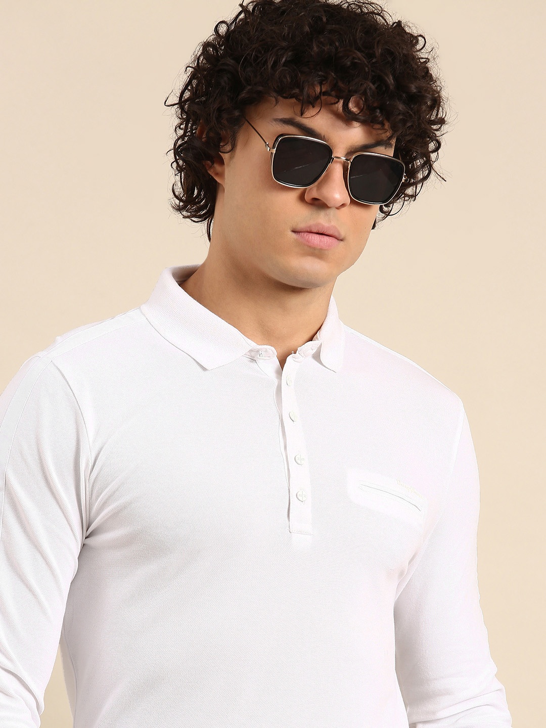 

Being Human Men Solid Polo Collar T-shirt, White