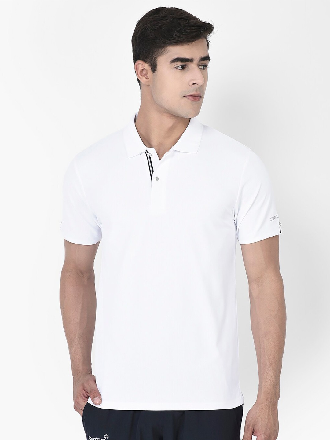 

SPORT SUN Polo Collar Dry Fit T-shirt, White