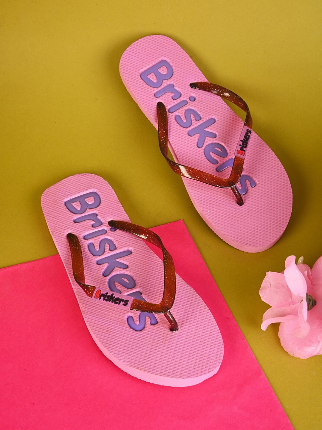 

BRISKERS Women Printed Room Slippers, Pink