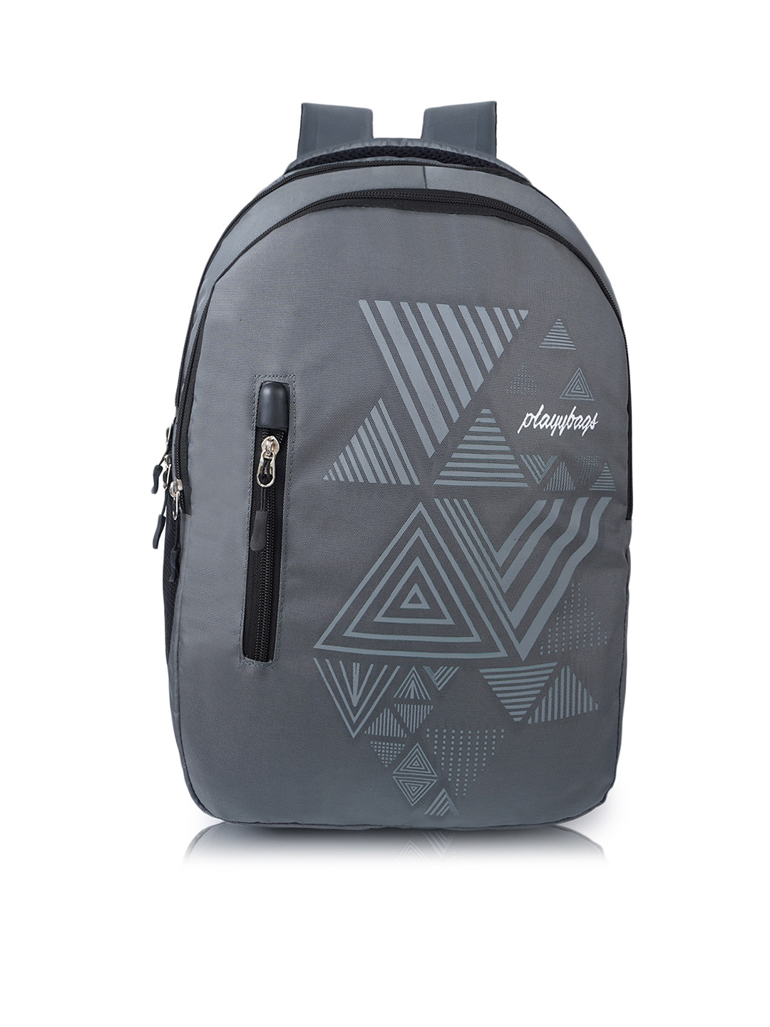 

PLAYYBAGS Geometric Ergonomic Water Resistant Backpack, Grey
