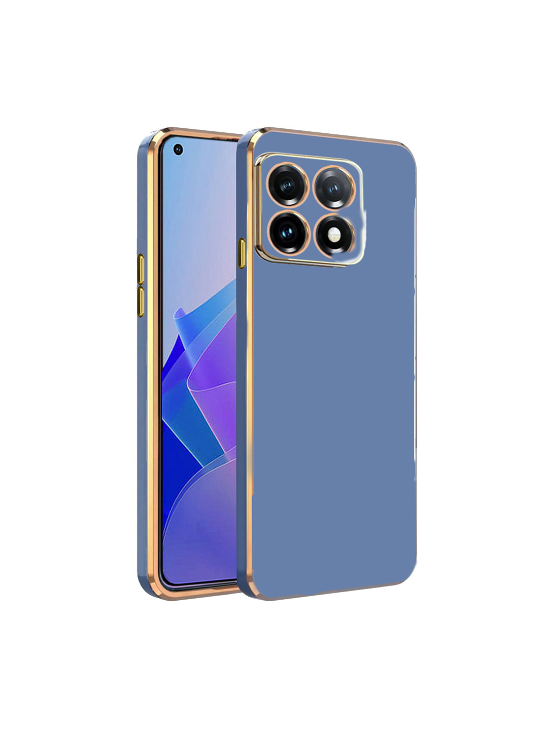 

Karwan One Plus 11 5G Electroplated Chrome 6D Phone Back Case, Blue