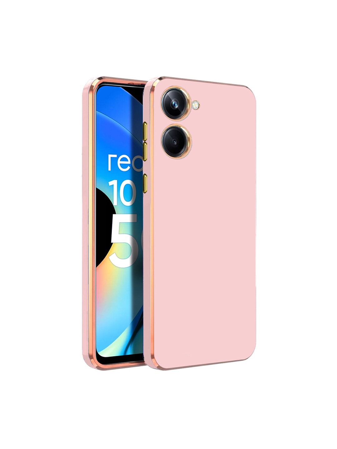 

Karwan Realme 10 Pro Electroplated Chrome 6D Phone Back Case, Pink