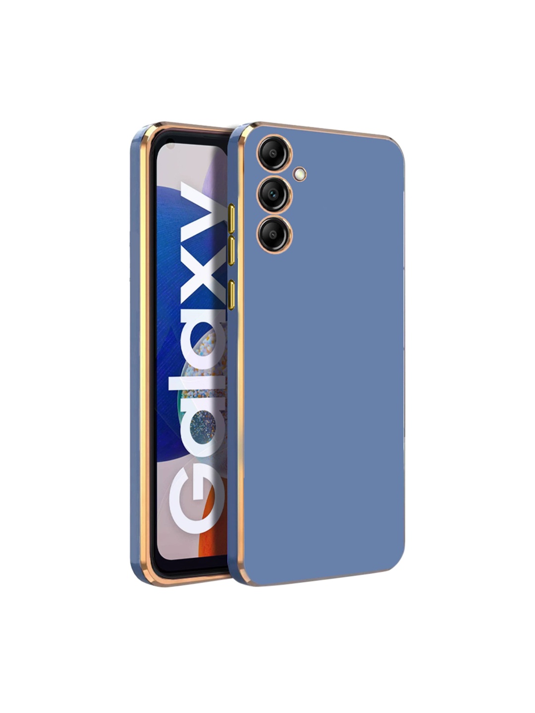 

Karwan Electroplated Chrome 6D Samsung A14 Phone Back Case, Blue