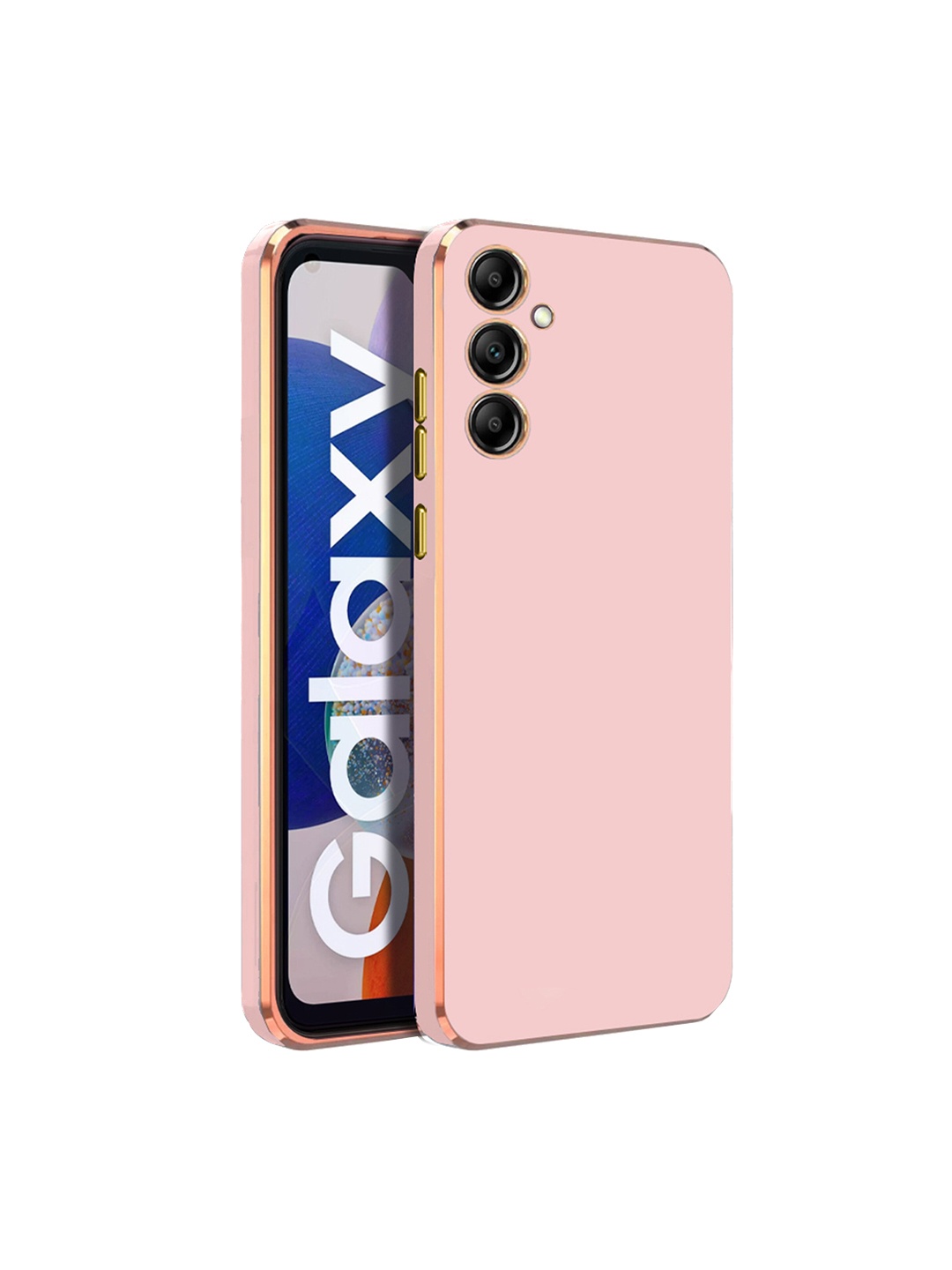 

Karwan Electroplated Chrome 6D Samsung A14 Phone Back Case, Pink