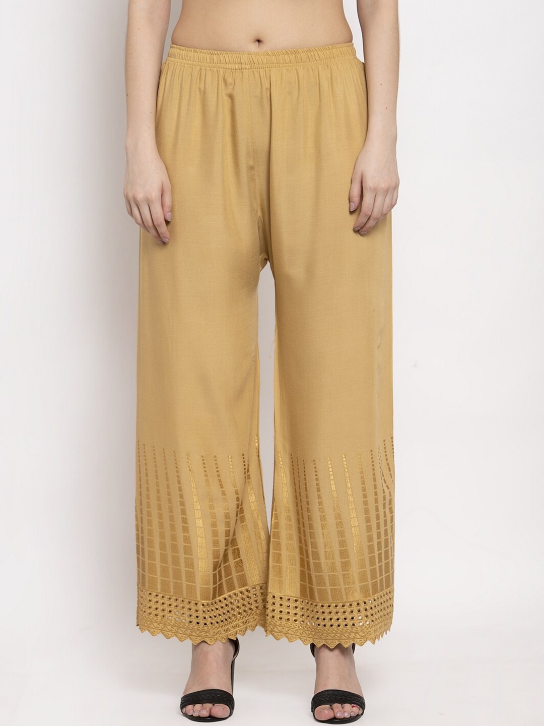 

Miaz Lifestyle Women Wide Leg Palazzos, Beige