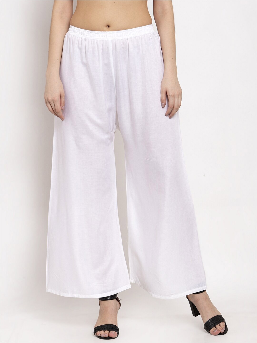 

Miaz Lifestyle Women Flared Palazzos, White