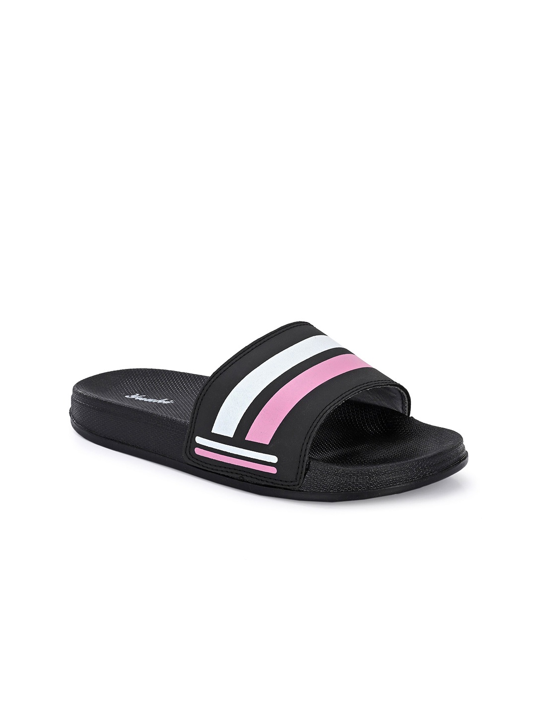 

Yuuki Women Striped Sliders, Black