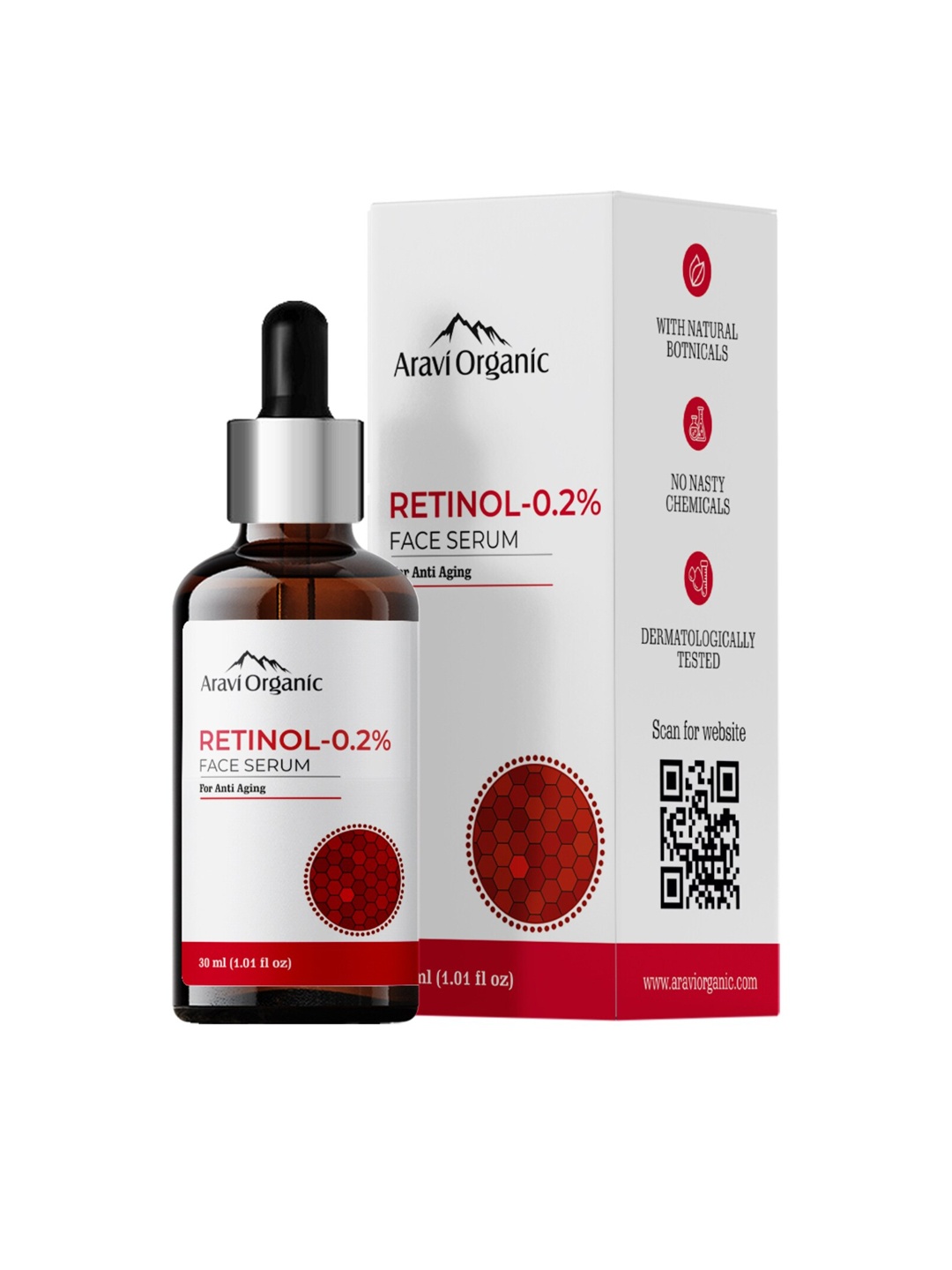 

Aravi Organic 0.2% Retinol Face Serum - 30ml, White