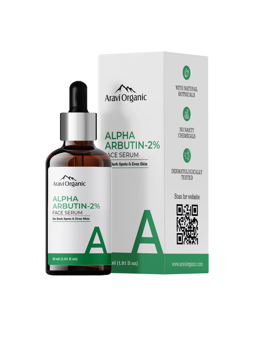 

Aravi Organic 2% Alpha Arbutin Face Serum 30 ml, White