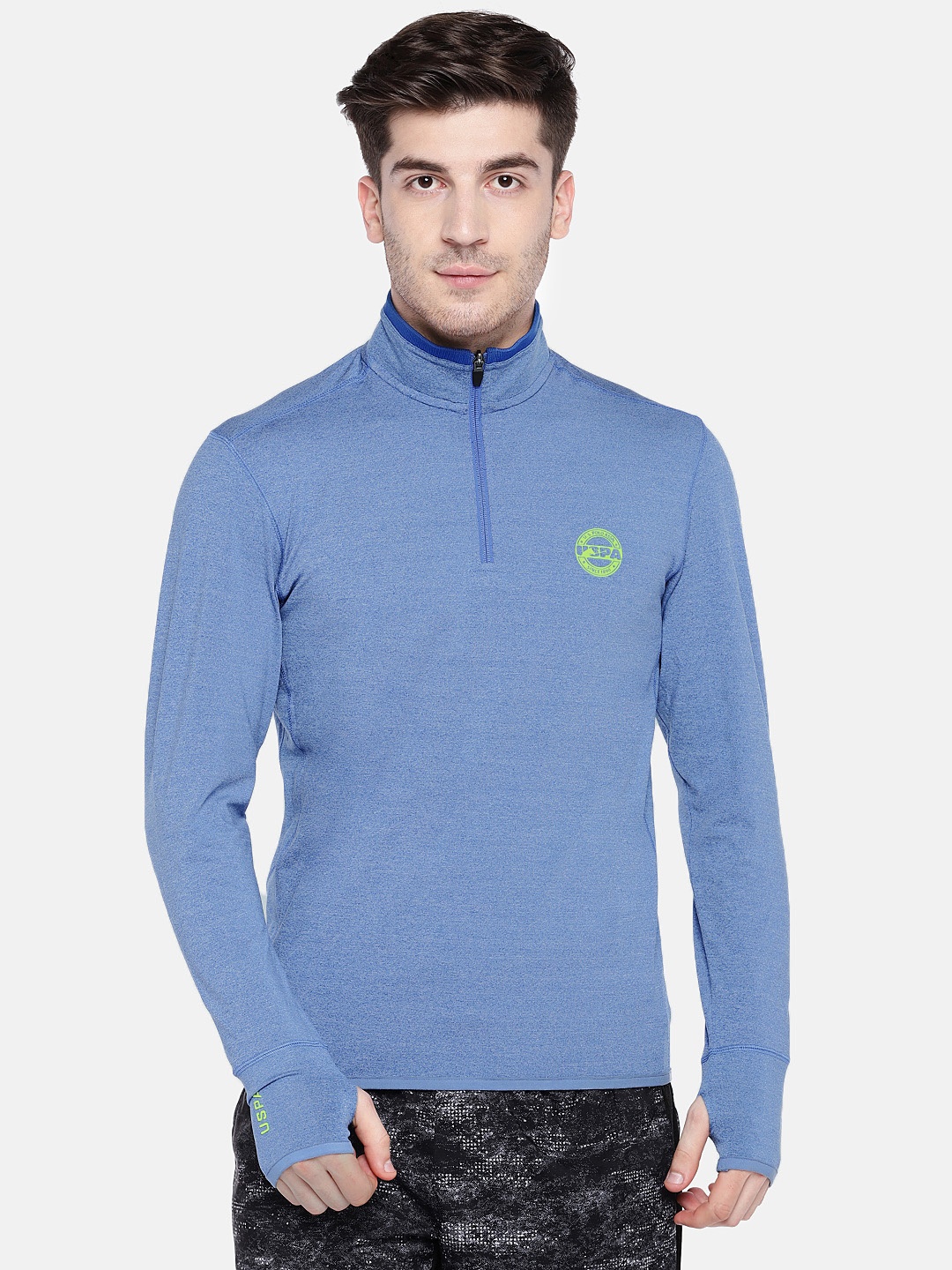 

U.S. Polo Assn. Men Blue Solid Sweatshirt