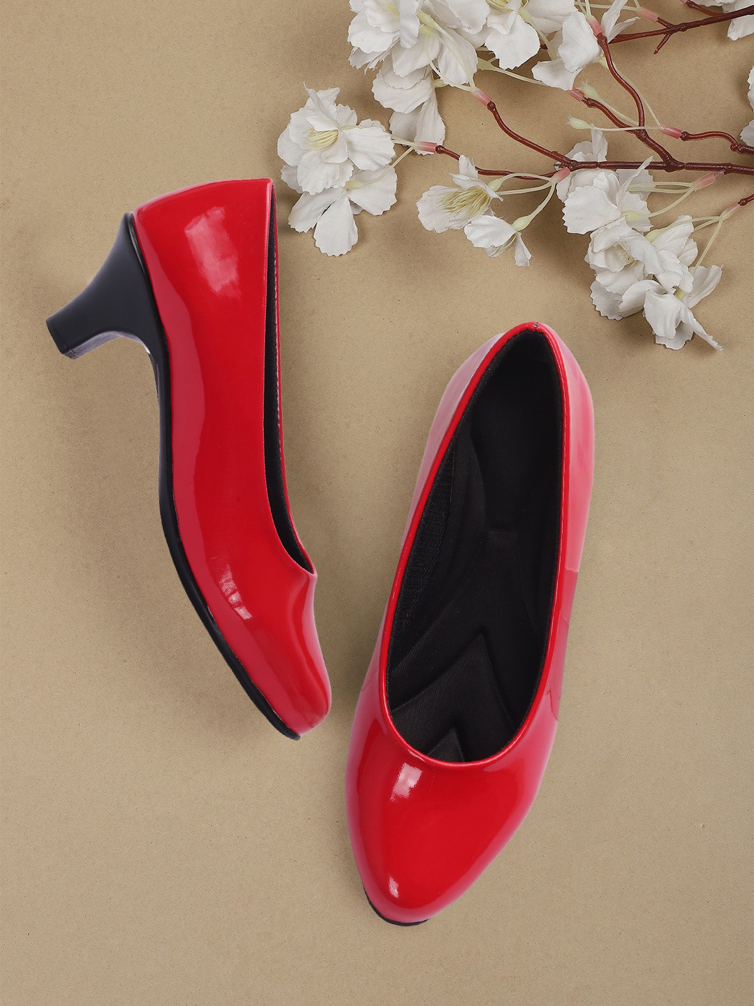 

FASHIMO Kitten Heels Pumps, Red