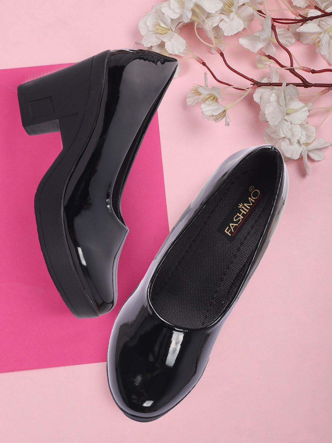 

FASHIMO Platform Heel Pumps, Black