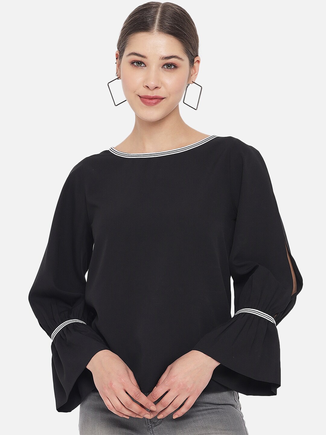 

ALL WAYS YOU Bell Sleeves Top, Black