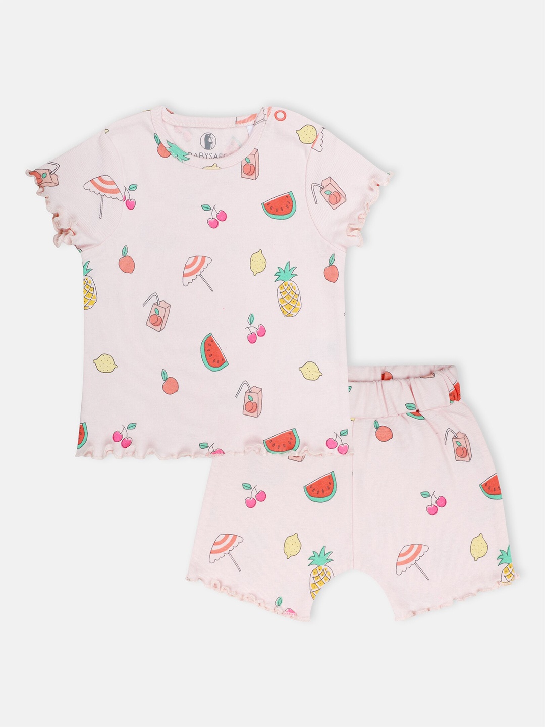

Babysafe Boys Printed T-shirt with Shorts, Pink