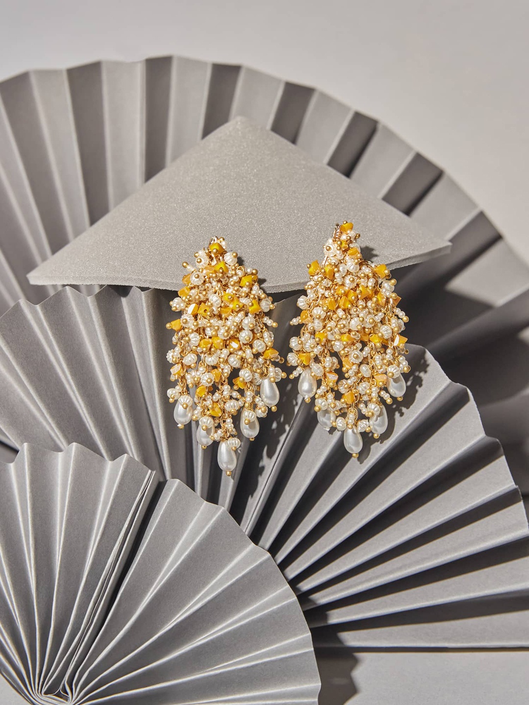 

D'oro Gold-Plated Contemporary Drop Earrings, Yellow