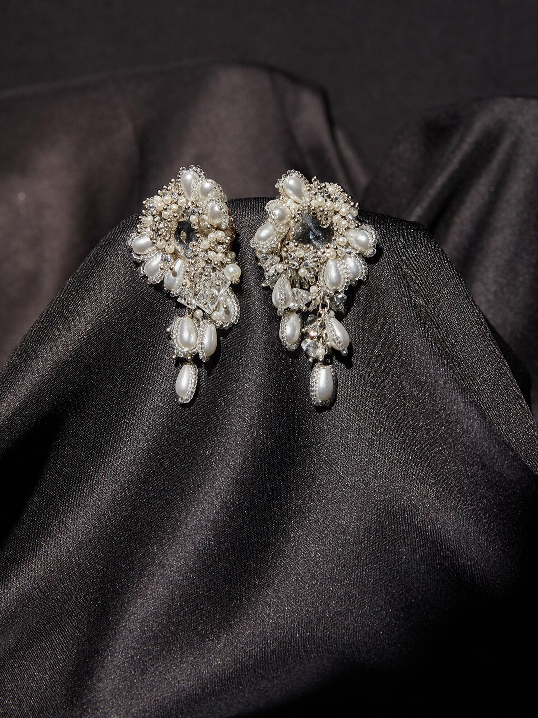 

D'oro Gold-Plated Contemporary Drop Earrings, Silver