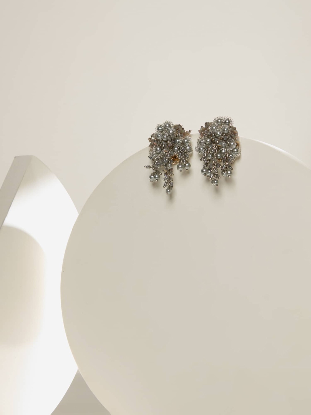 

D'oro Gold-Plated Contemporary Drop Earrings, Silver