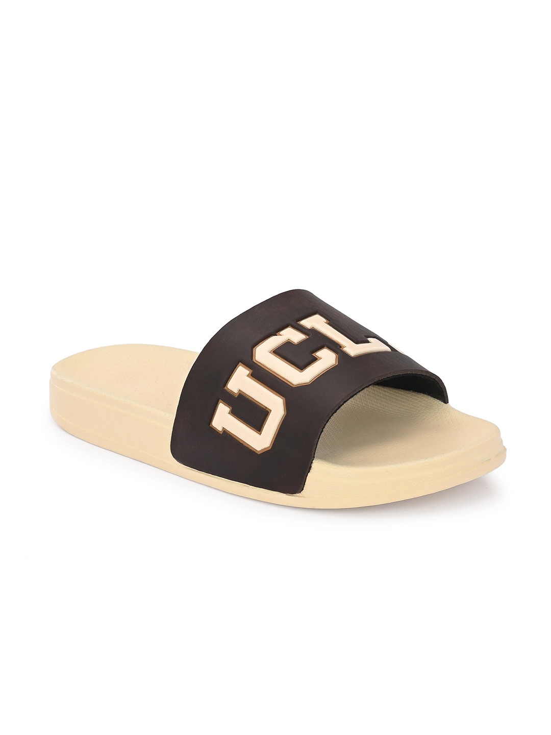 

UCLA Women Printed Synthetic Sliders, Beige