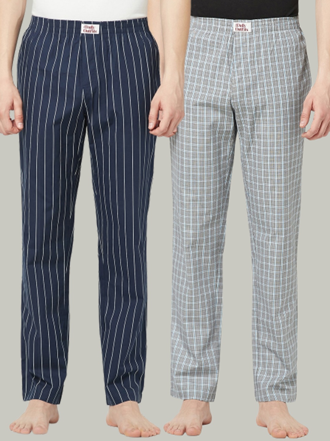 

THE DAILY OUTFITS Men Pack of 2 Cotton Lounge Pants, Blue