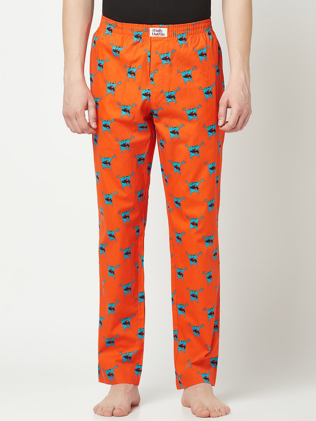 

THE DAILY OUTFITS Men Printed Lounge Pants, Orange