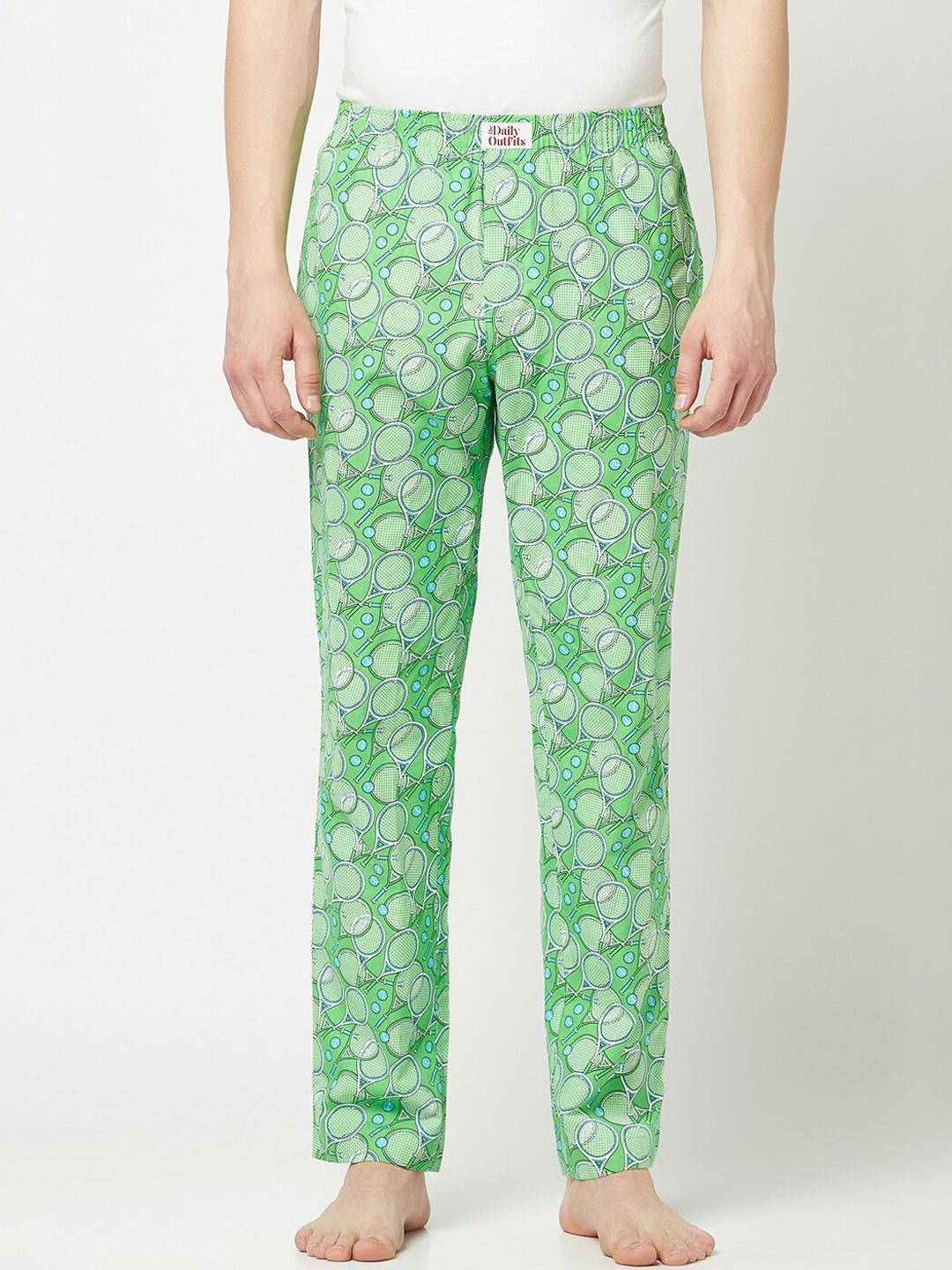 

THE DAILY OUTFITS Men Printed Lounge Pants, Green